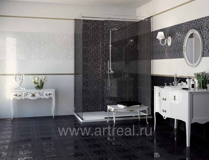 Керамическая плитка Florence в интерьере ванной. Керамическая плитка Florence в интерьере ванной.