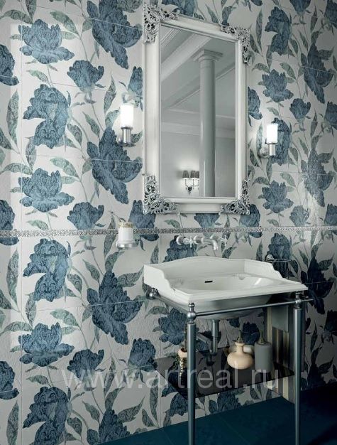 Керамическое панно Florence оттенком Blu. Керамическое панно Florence оттенком Blu.