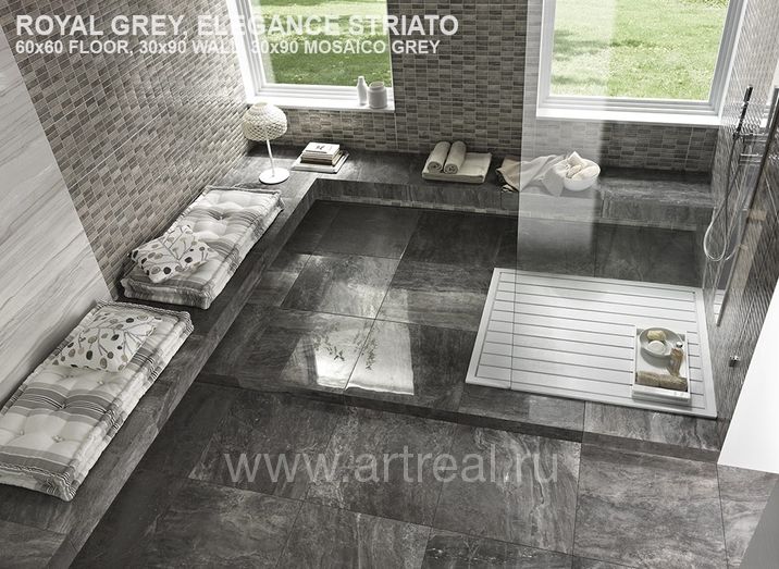 Ванная в отделке плиткой серии Impronta Marmi Imperiali