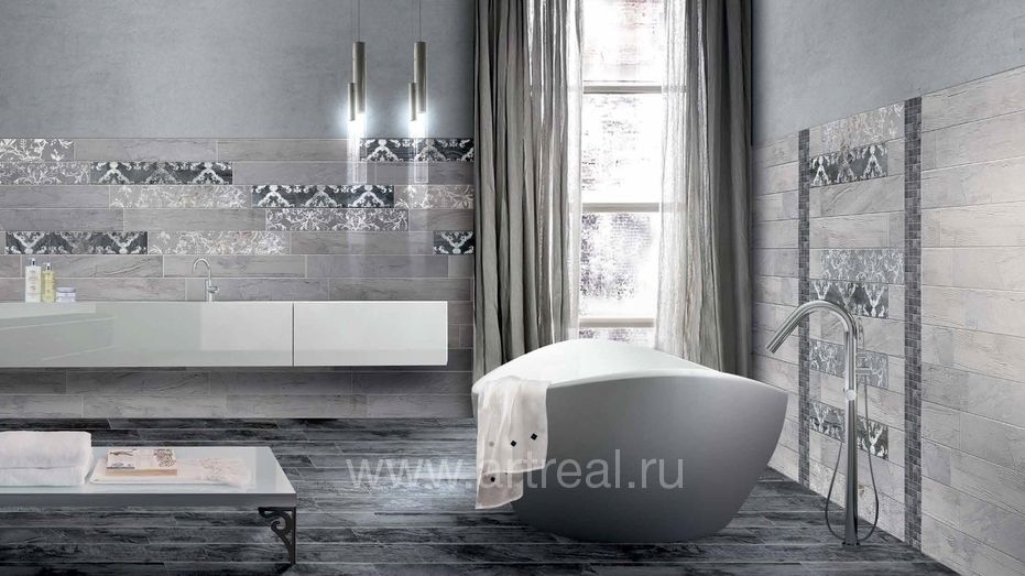 Керамогранит и декор серии Brennero Infinity в ванной
