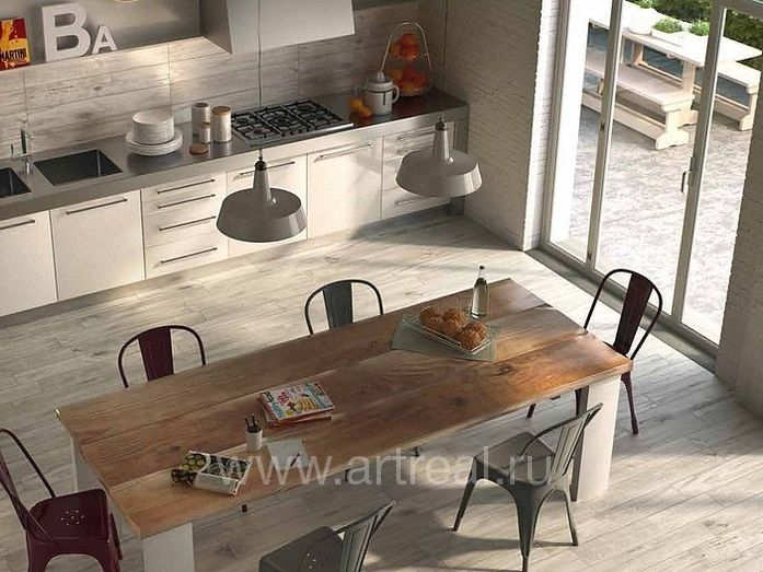 Керамический паркет Bayker Newis в интерьере кухни