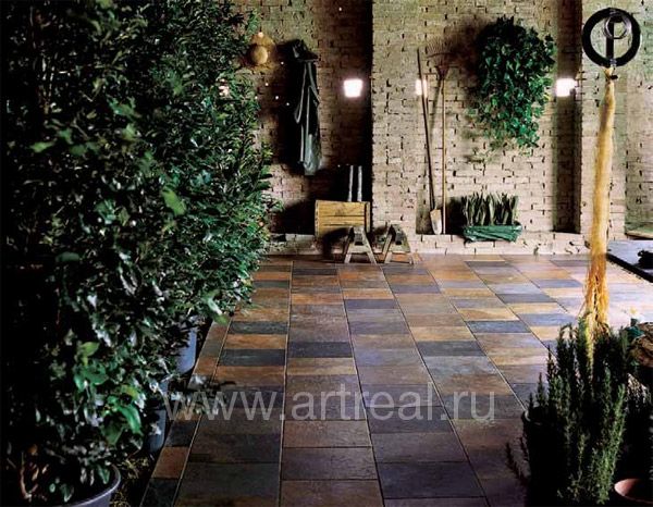 Интерьер коллекции керамогранита Flagstone завода Casa Dolce Casa