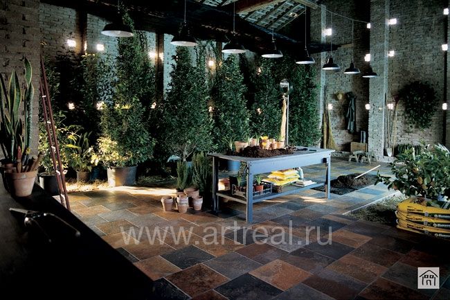 Интерьер коллекции керамогранита Flagstone завода Casa Dolce Casa