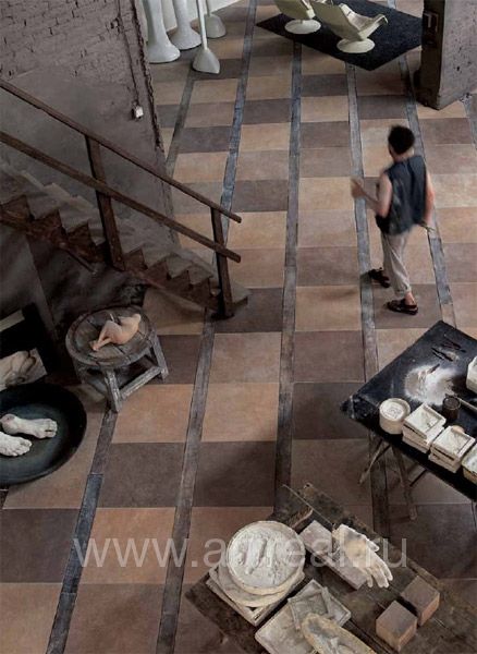 Интерьер коллекции керамогранита Le Argille завода Casa Dolce Casa