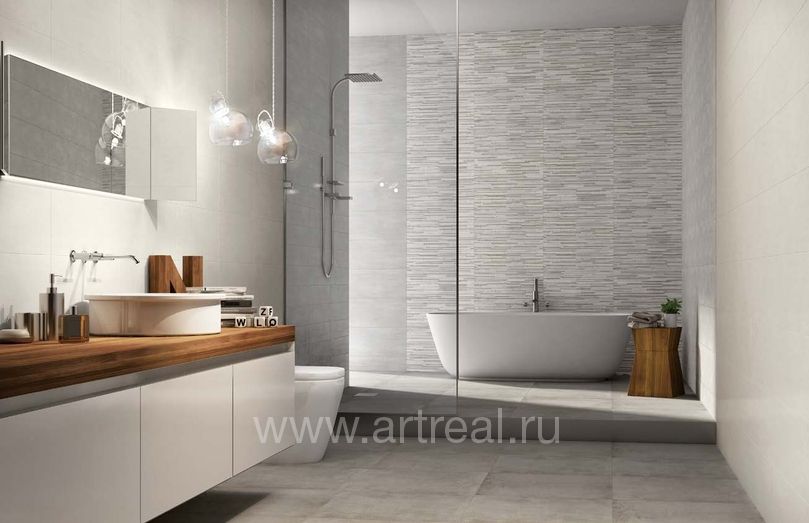 Керамическая плитка и декоор Naxos Start в ванной
