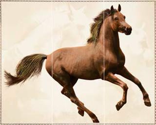 Emil Ceramica Wild Horses панно Comp. Cavallo Marrone 653F1RB 75*60