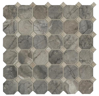 Cisa Royal Marble мозаика Mosaico Ottagona Grigio lapp-rett 33*33