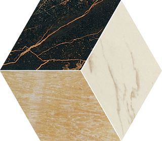 Gardenia (Versace) Marble мозаика Mosaico T3 Nero-Oro-Bianco 240460 45*39