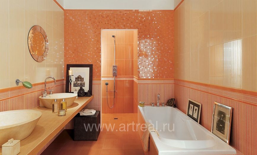 Интерьер керамической плитки Fap Amour в цвете Terre Mosaico Rete/Terre.