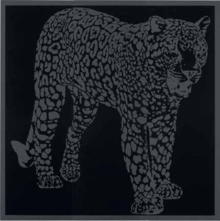 Petracers Gran Gala панно Leopardo A Caccia - Nero 94.5*94.9