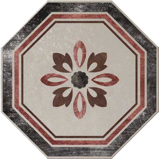Cir & Serenissima Via Emilia декор Ottagona Lato (Bordeaux-Nero, Grigio) 24*24