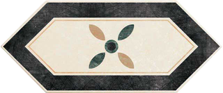 Cir & Serenissima Via Emilia декор Losanga Lato (Nero-Verde-Crema) 34*14