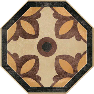 Cir & Serenissima Via Emilia декор Ottagona Lato (Giallo-Nero-Tortora) 24*24