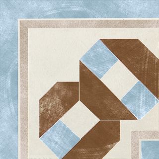 Cir & Serenissima Via Emilia декор Angolo Greca Festone Crema-Azzurro 20*20