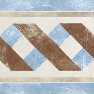 Cir & Serenissima Via Emilia декор Greca Festone Crema-Azzurro 20*20