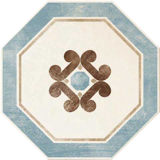 Cir & Serenissima Via Emilia декор Ottagona Lato (Crema - Azzurro) 24*24