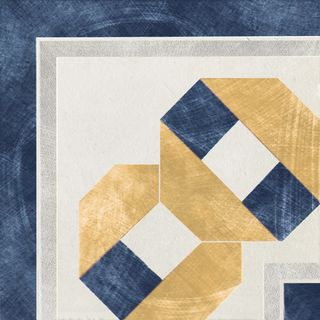 Cir & Serenissima Via Emilia декор Angolo Greca Festone Bianco-Blu 20*20