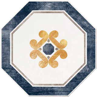 Cir & Serenissima Via Emilia декор Ottagona Lato (Bianco-Blu) 24*24