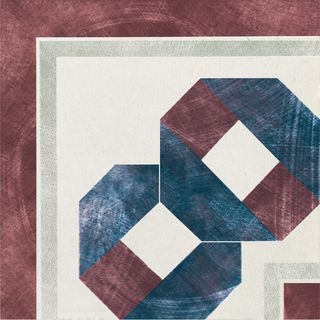 Cir & Serenissima Via Emilia декор Angolo Greca Festone Bianco-Bordeaux 20*20
