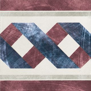 Cir & Serenissima Via Emilia декор Greca Festone Bianco-Bordeaux 20*20