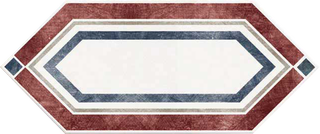 Cir & Serenissima Via Emilia декор Losanga Lato (Bianco - Bordeaux) 34*14