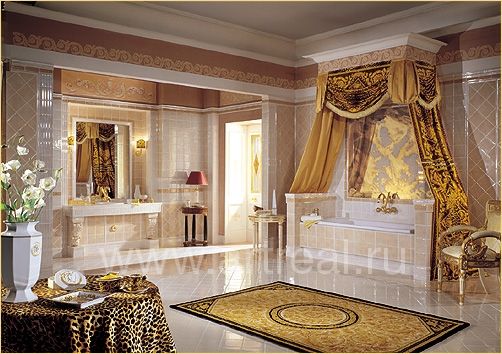 Керамическая плитка Gardenia (Versace) Luxor в интерьере