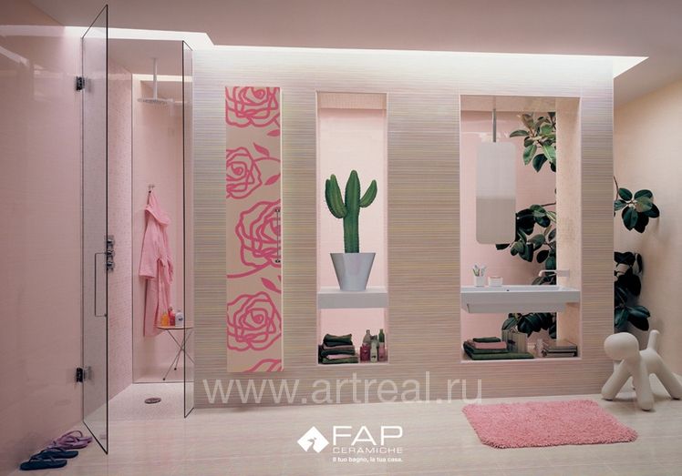 Интерьер керамической плитки Fap For love выполненный в цвете Righe Terra.