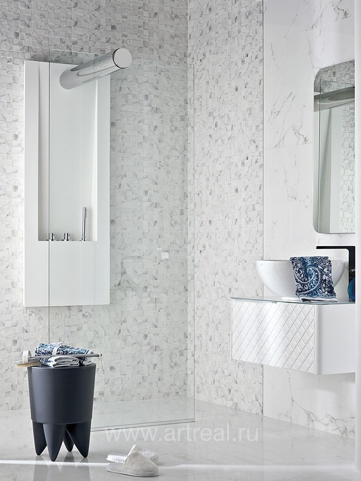 Керамическая плитка Porcelanosa Marmol Carrara в интерьере