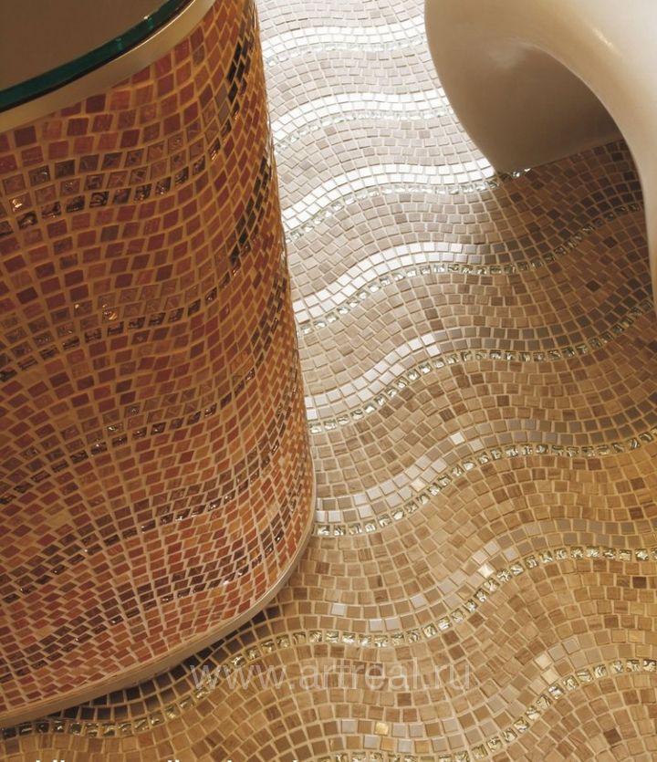 Мозаика Bars Crystal Mosaic Миксы с Натуральными  Камнями в интерьере