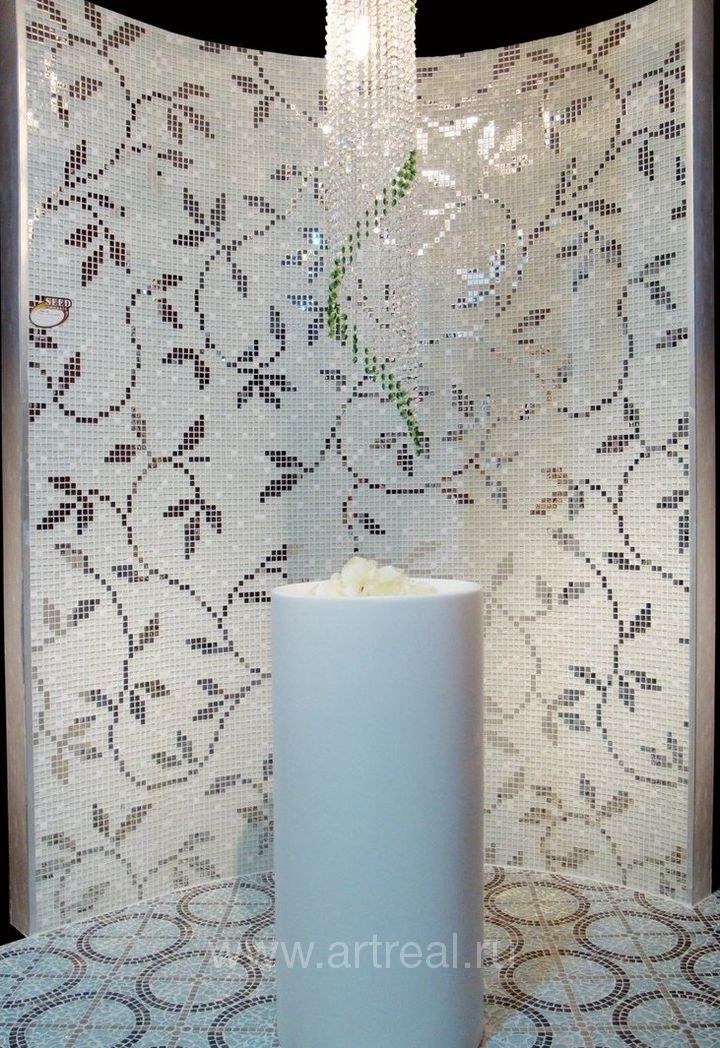 Мозаика Bars Crystal Mosaic Миксы с металлом в интерьере