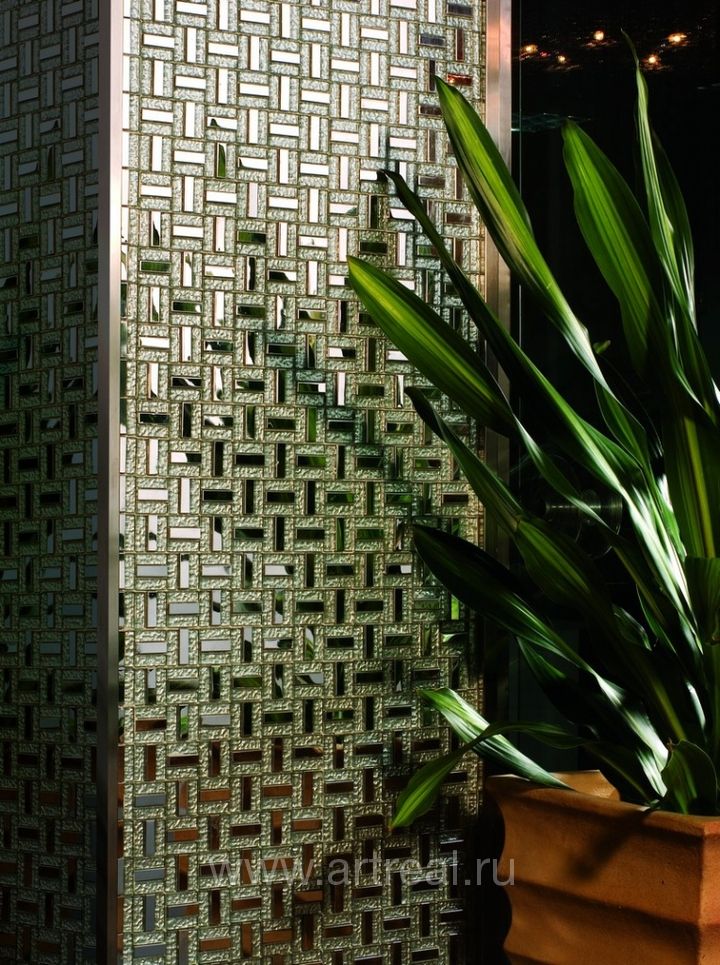Мозаика Bars Crystal Mosaic Миксы с металлом в интерьере