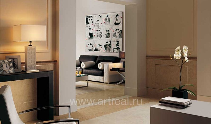 Керамогранит Gardenia (Versace) Palace Stone в интерьере