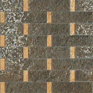 Gardenia (Versace) Palace Stone мозаика Nero/Oro Listoni su Rete 39.4*39.4