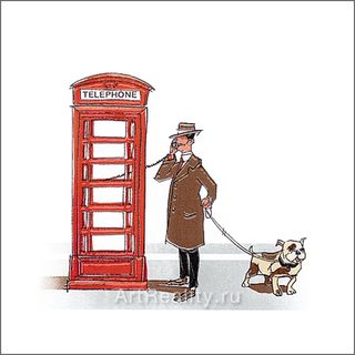 Kerama Marazzi Бейкер-Стрит декор Декор Телефонная Будка  20*20