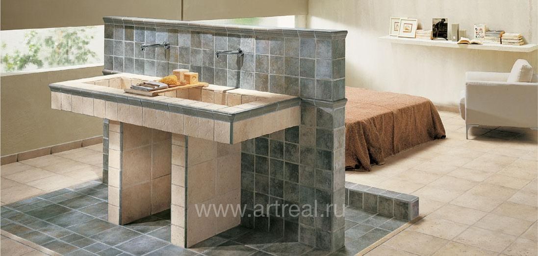 Интерьер керамической плитки завода ABK коллекции Petraia