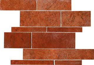 ABK Petraia мозаика Mosaico Brick Mix Rosso 1 33.3*33.3