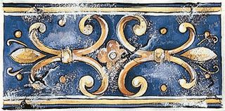 ABK Petraia бордюр List. Decorato Solo Blu 12.5*25