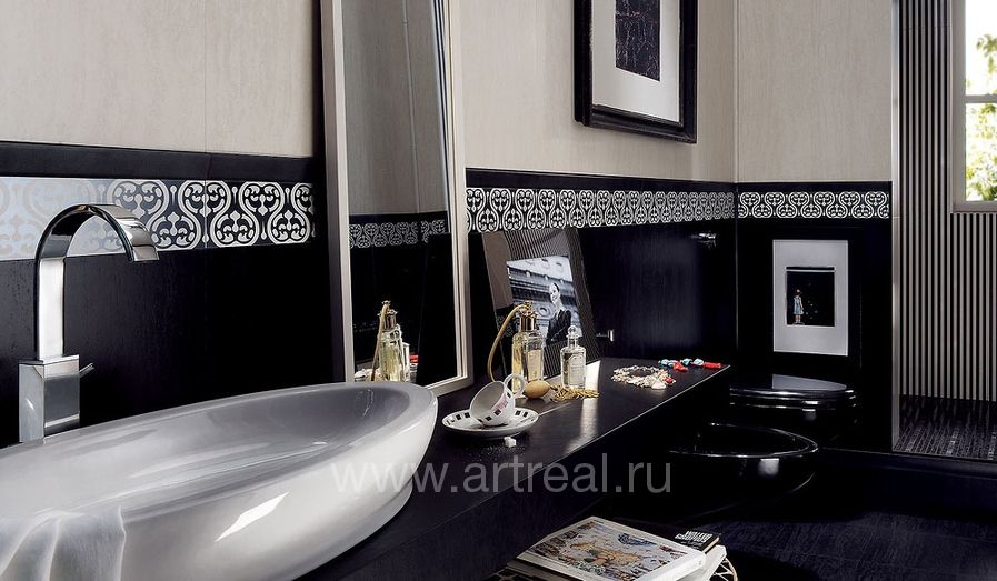 Интерьер плитки фабрики Fap Ceramiche Oh! выполненной в цвете Vulkano/Grigio Classico.