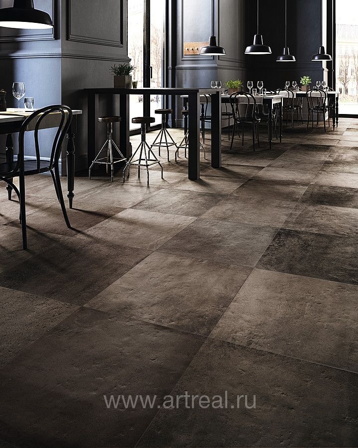 Пол кафе в облицовке керамогранитом Native от Ceramica Sant Agostino
