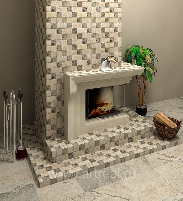 Камин в отделке мозаикой Colori Viva Natural Stone Камин в отделке мозаикой Colori Viva Natural Stone