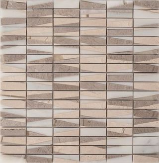 Colori Viva Natural Stone мозаика Natural Stone Mos. Mix Polished (Sand Dune Beige+Ariston White+Cream Marble) 30.5*30.5