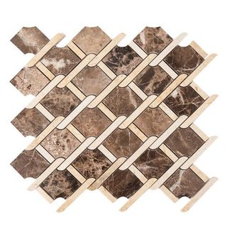 Colori Viva Natural Stone мозаика Natural Stone Mos.Victorian Polished Dark Emperador+ Crema Marfil 30.5*30.5