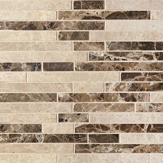 Colori Viva Natural Stone мозаика Natural Stone Strips Mix. Polished Light Emperador+Dark Emperador 30.5*30.5