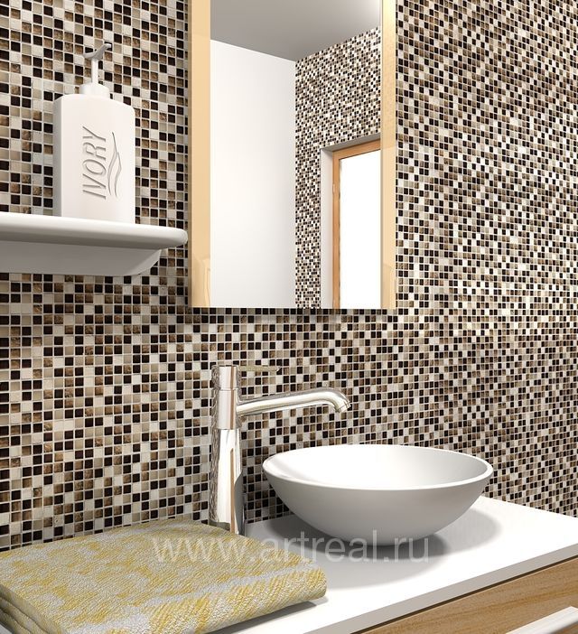 Ванная в отделке мозаикой Colori Viva Marmol
