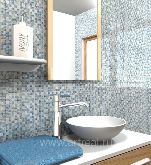 Ванная в отделке мозаикой Colori Viva Marmol