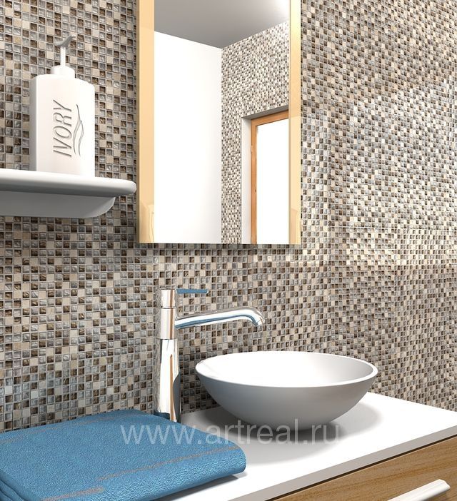 Ванная в отделке мозаикой Colori Viva Marmol