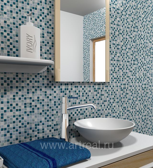 Ванная в отделке мозаикой Colori Viva Marmol