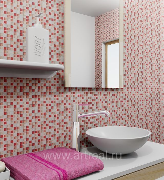Ванная в отделке мозаикой Colori Viva Marmol