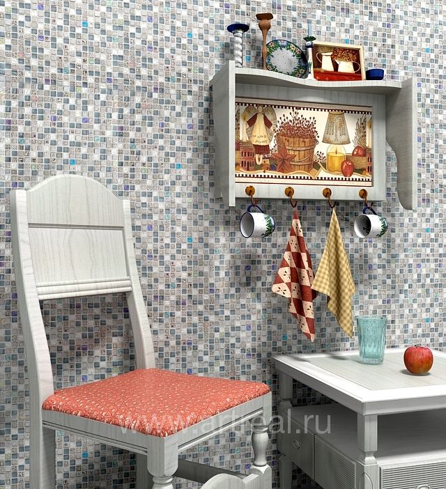 Стена в облицовке мозаикой Colori Viva Marmol