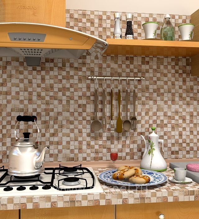 Кухонный фартук в облицовке мозаикой Colori Viva Marmol